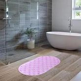 Kuber Industries Bath Mat | PVC Bathroom Mat | Shower Bath Mat | Floor Tub Mat | Bathroom Oval Mud Mat | Anti-Skid Shower Bathroom Mat |Pack of 4| Q-01B | Purple